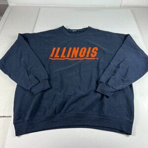 VTG Illinois Fighting Illini Sweatshirt Adult Extra Large Blue Faded Crewneck